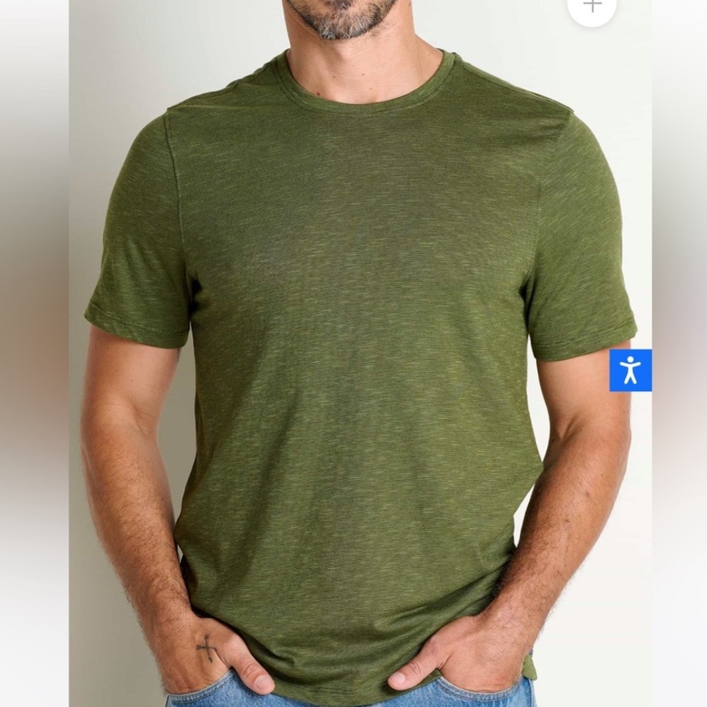 Toad & Co. Men’s Tempo Crew Tee Slim Fit Small Camo Army Green NWOT